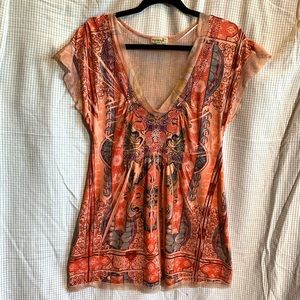 Y2K Vintage Boho Pink Top
